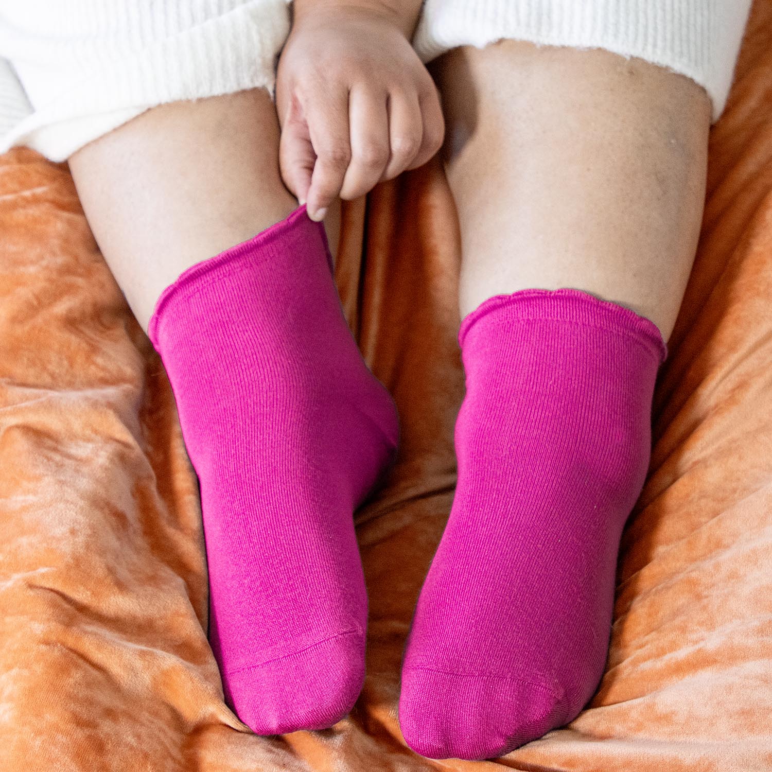 Chaussettes en bambou - 3 paires, motif hibiscus