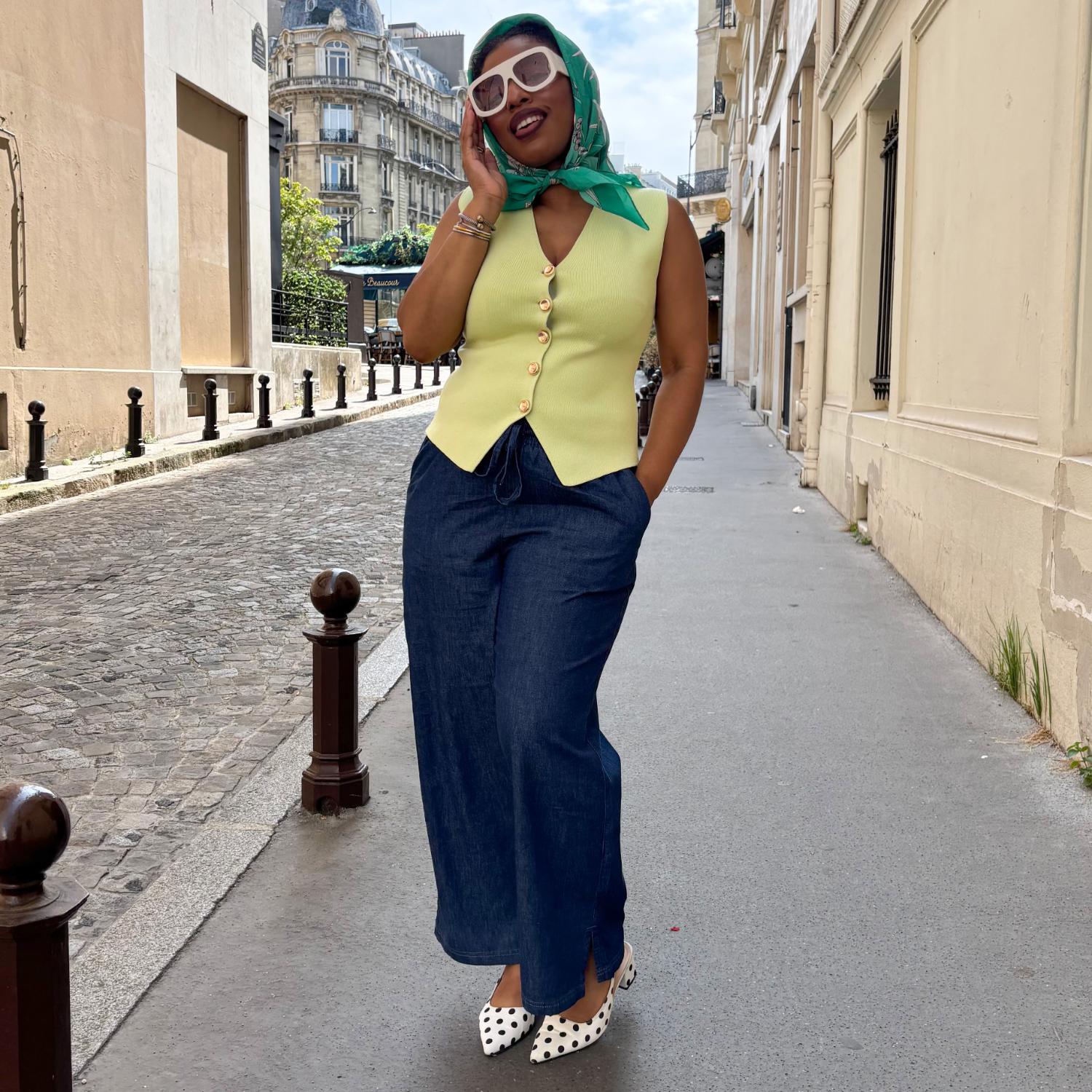 Relaxed Chambray Trousers - Denim