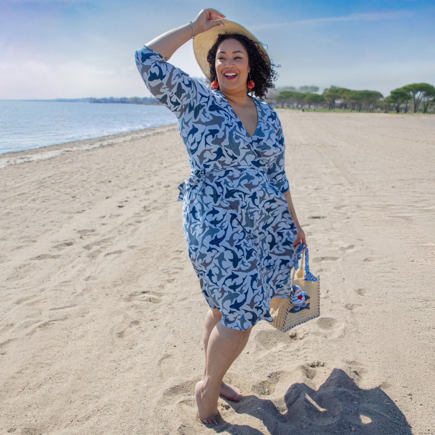 Wrap Dress - Sharks
