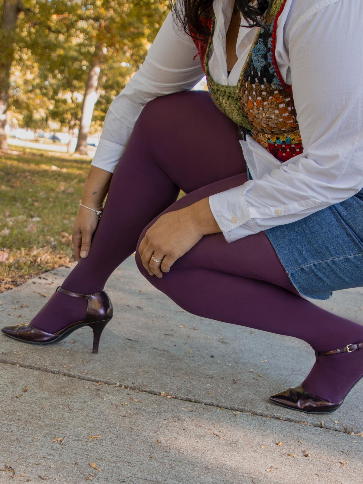 120 Denier Tights - Plum