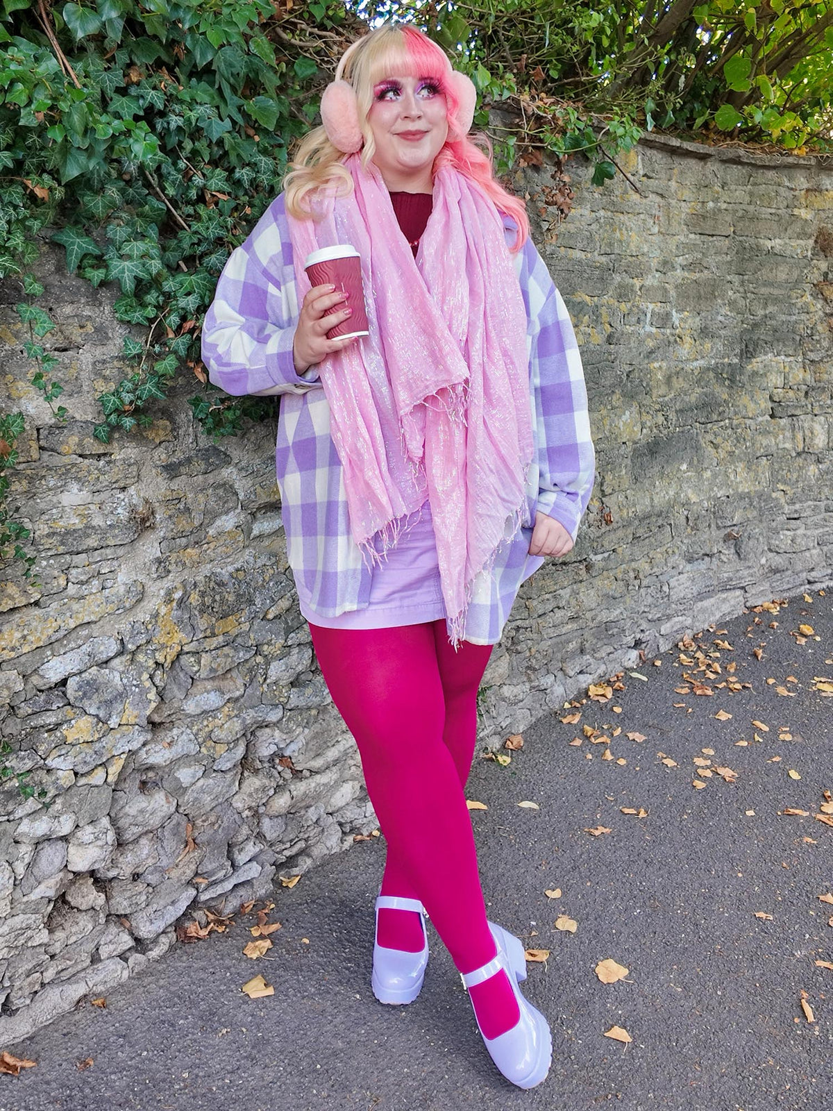 120 Denier Super-Opaque Tights - Raspberry Pie