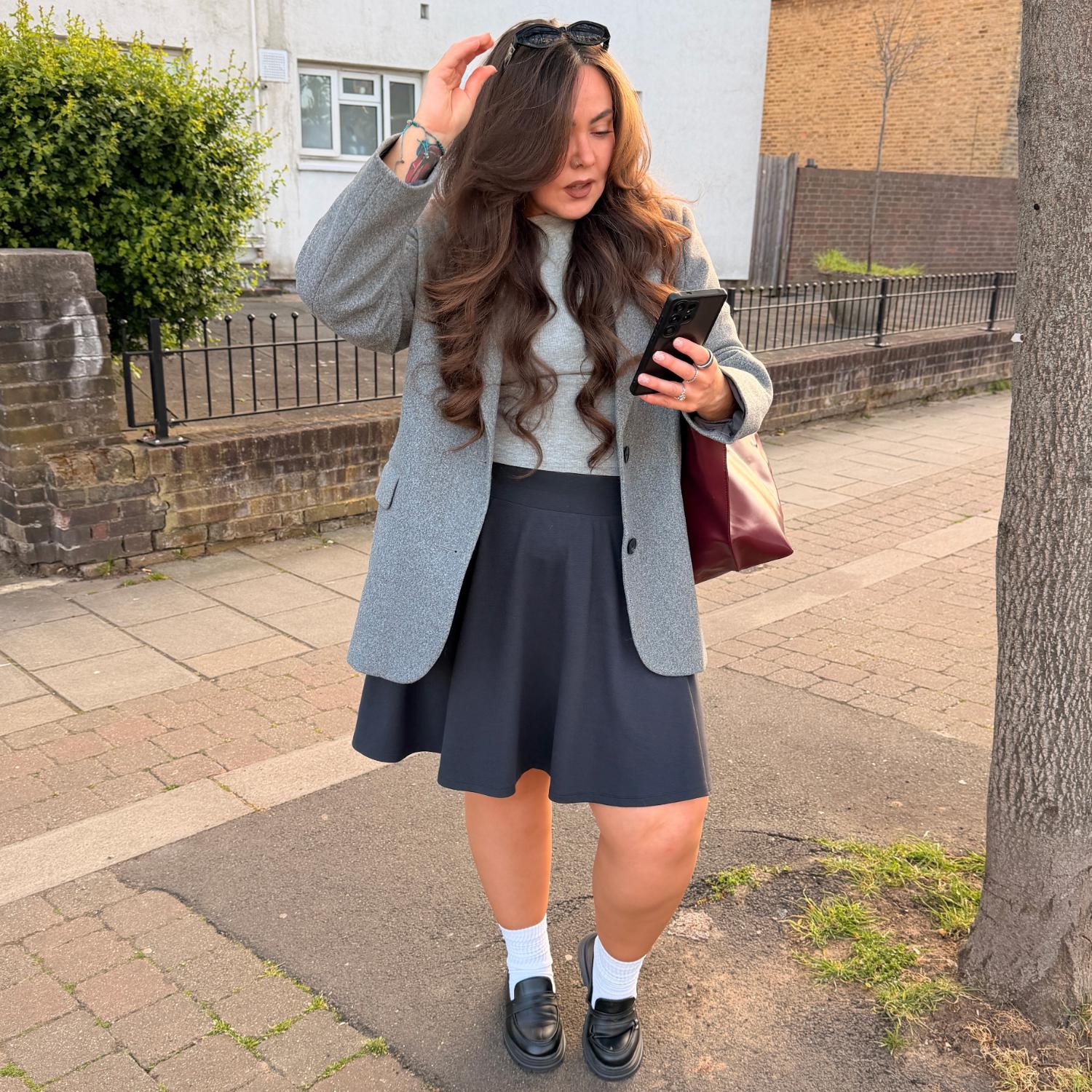 Mini-Flare Skirt - Charcoal