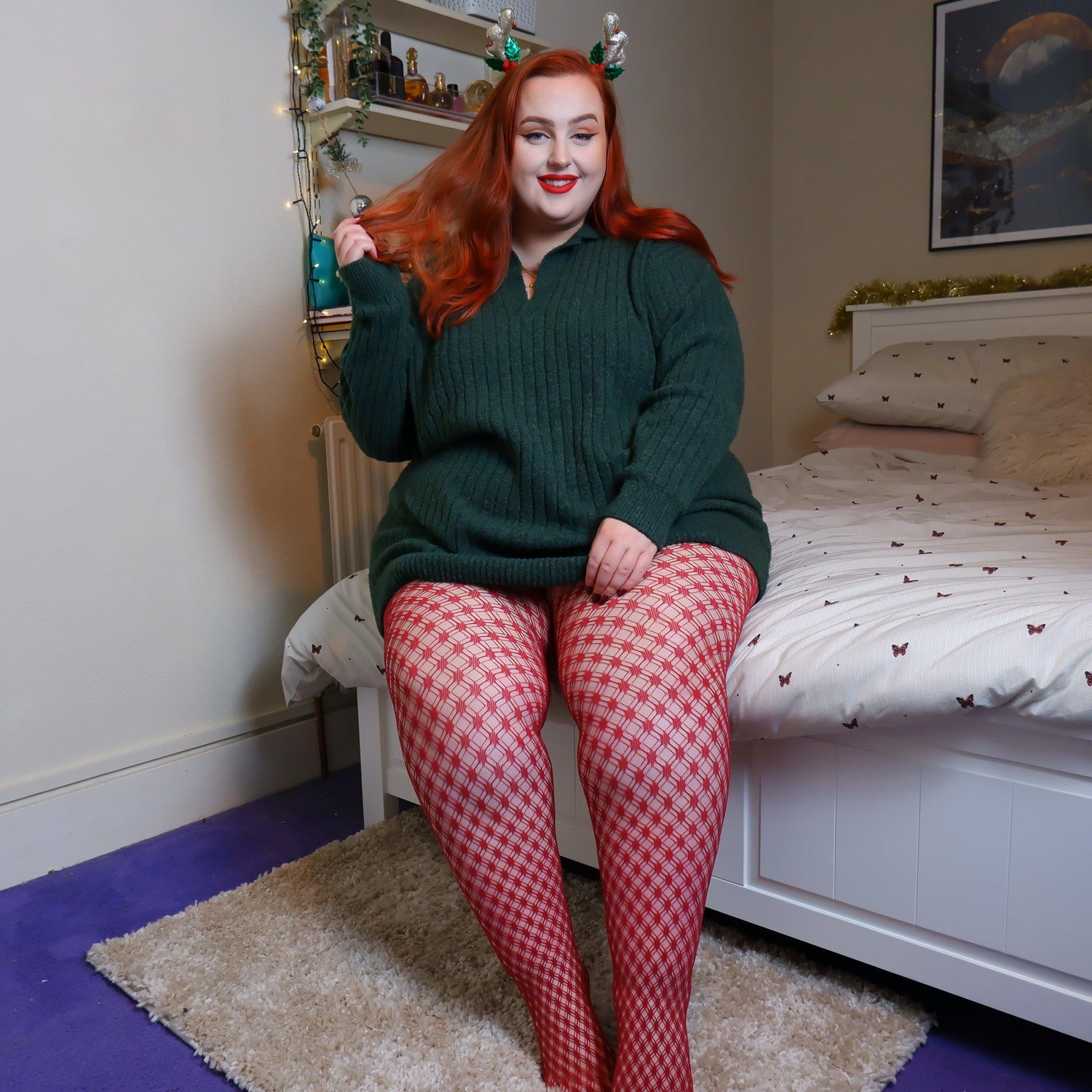 Fishnets - Stars - Blood Red - Snag