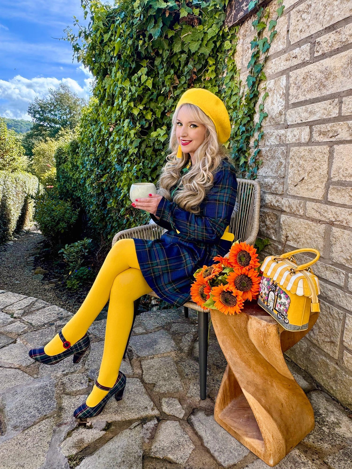 120 Denier Super-Opaque Tights - Cursed Custard