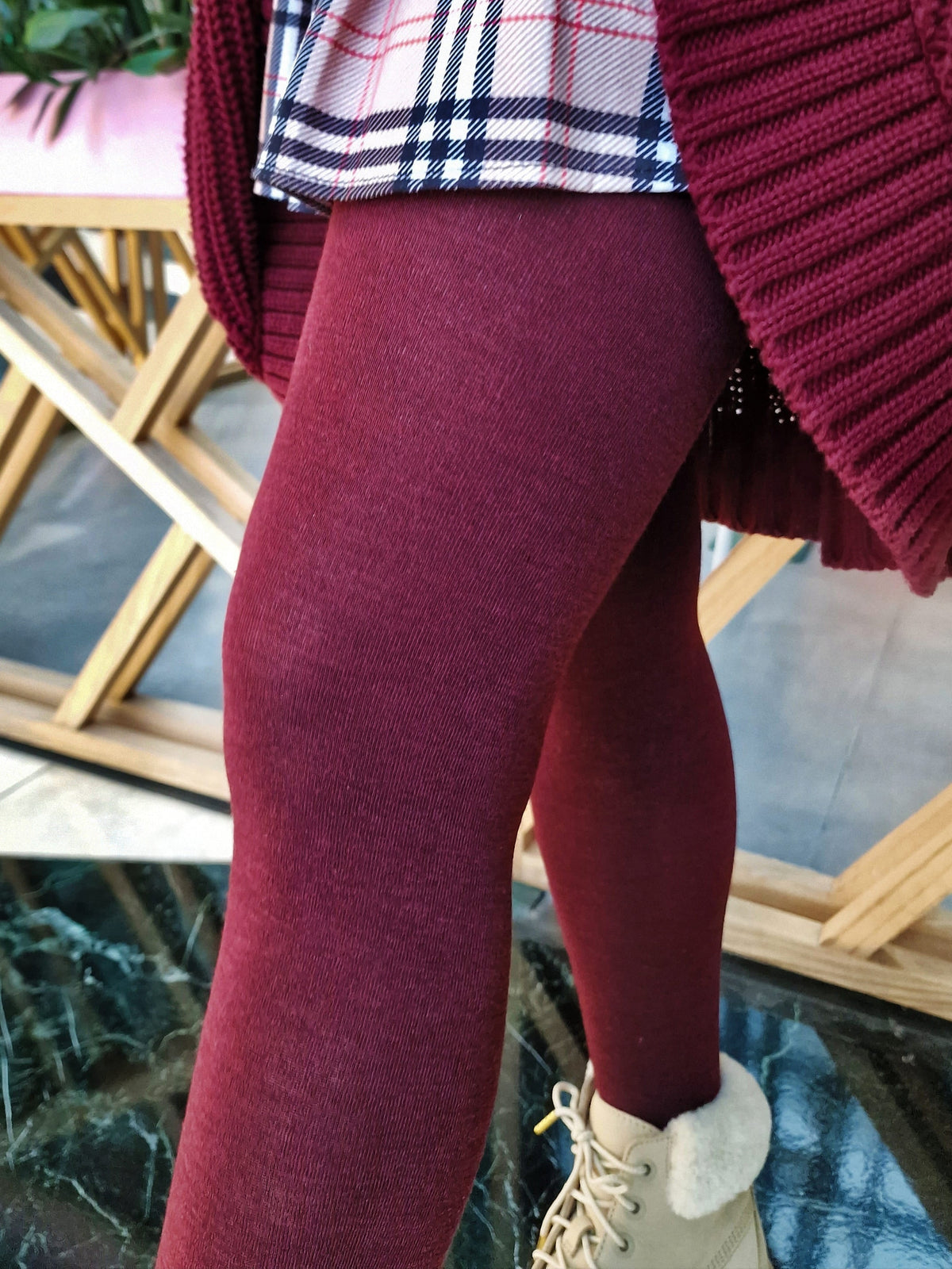 Merino Wool Tights - Red Velvet Cake