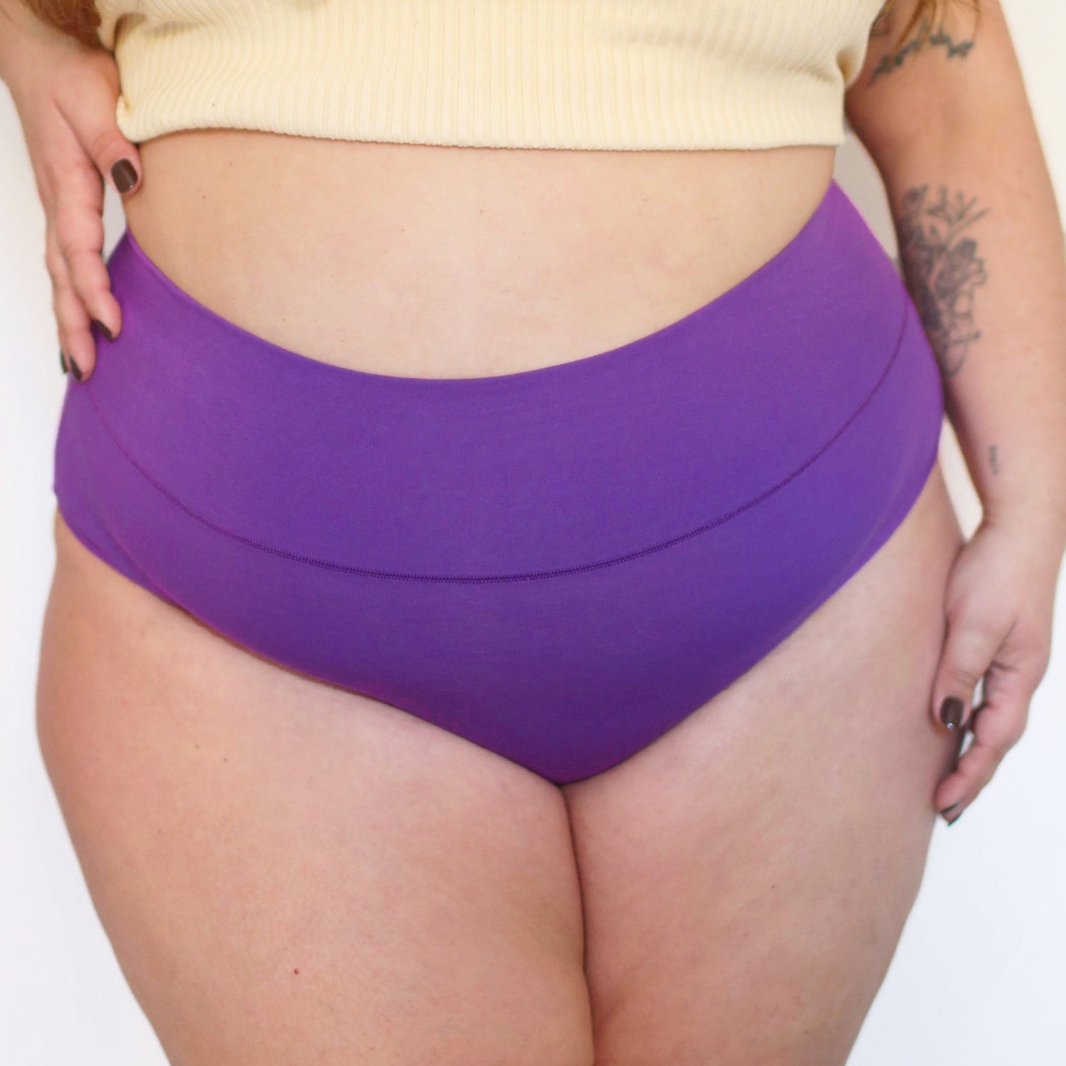 Organic Cotton Full Brief Knickers - Grape Escape