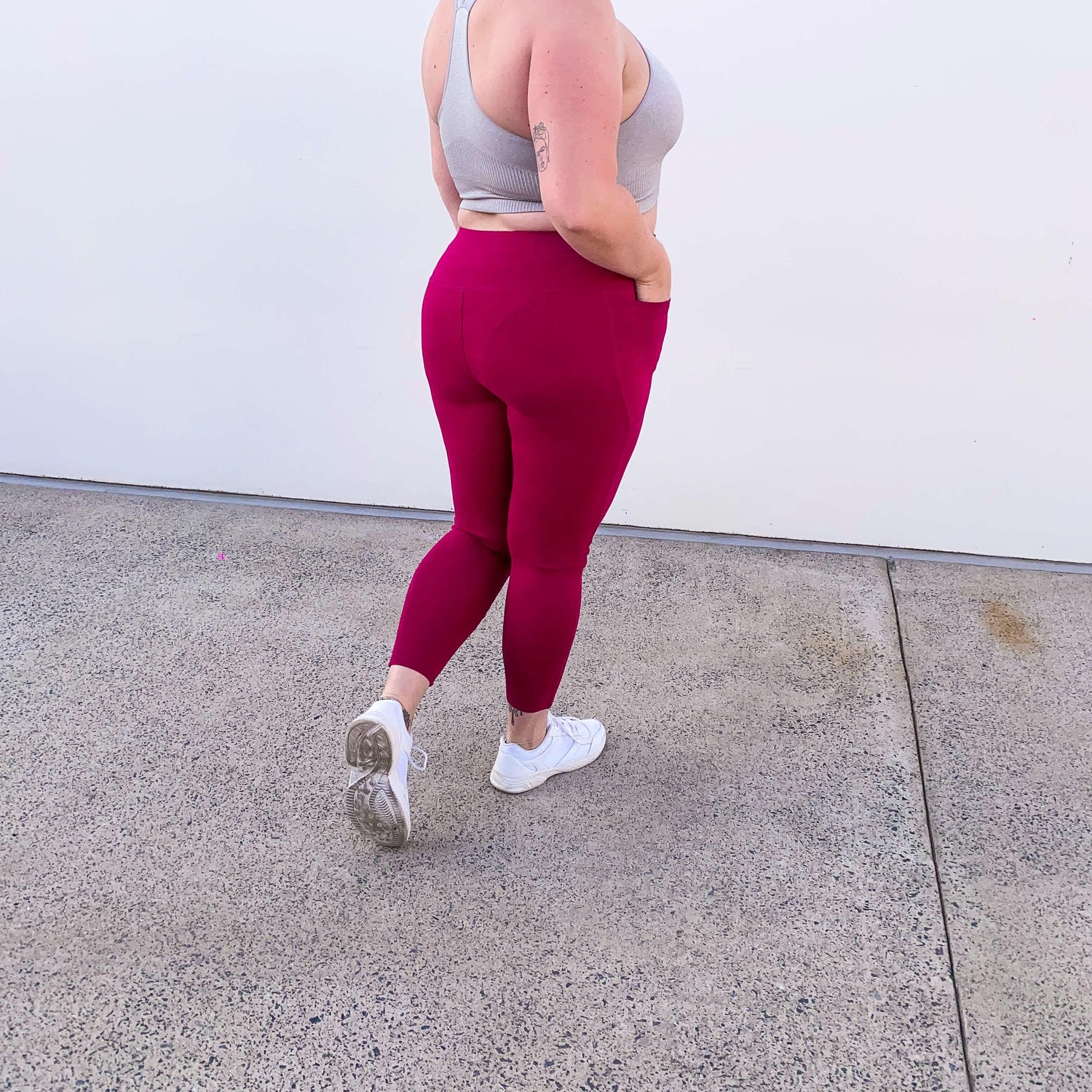 Squat Proof Long Leggings - Raspberry Pie