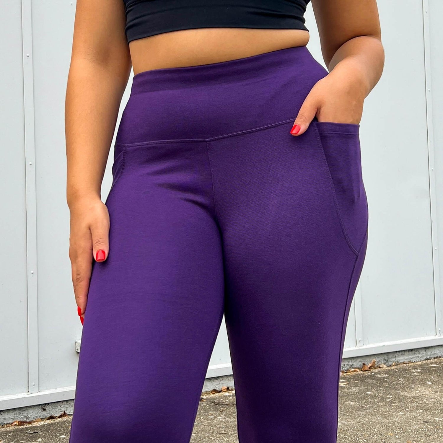 Squat Proof Long Leggings - Suffragette Purple