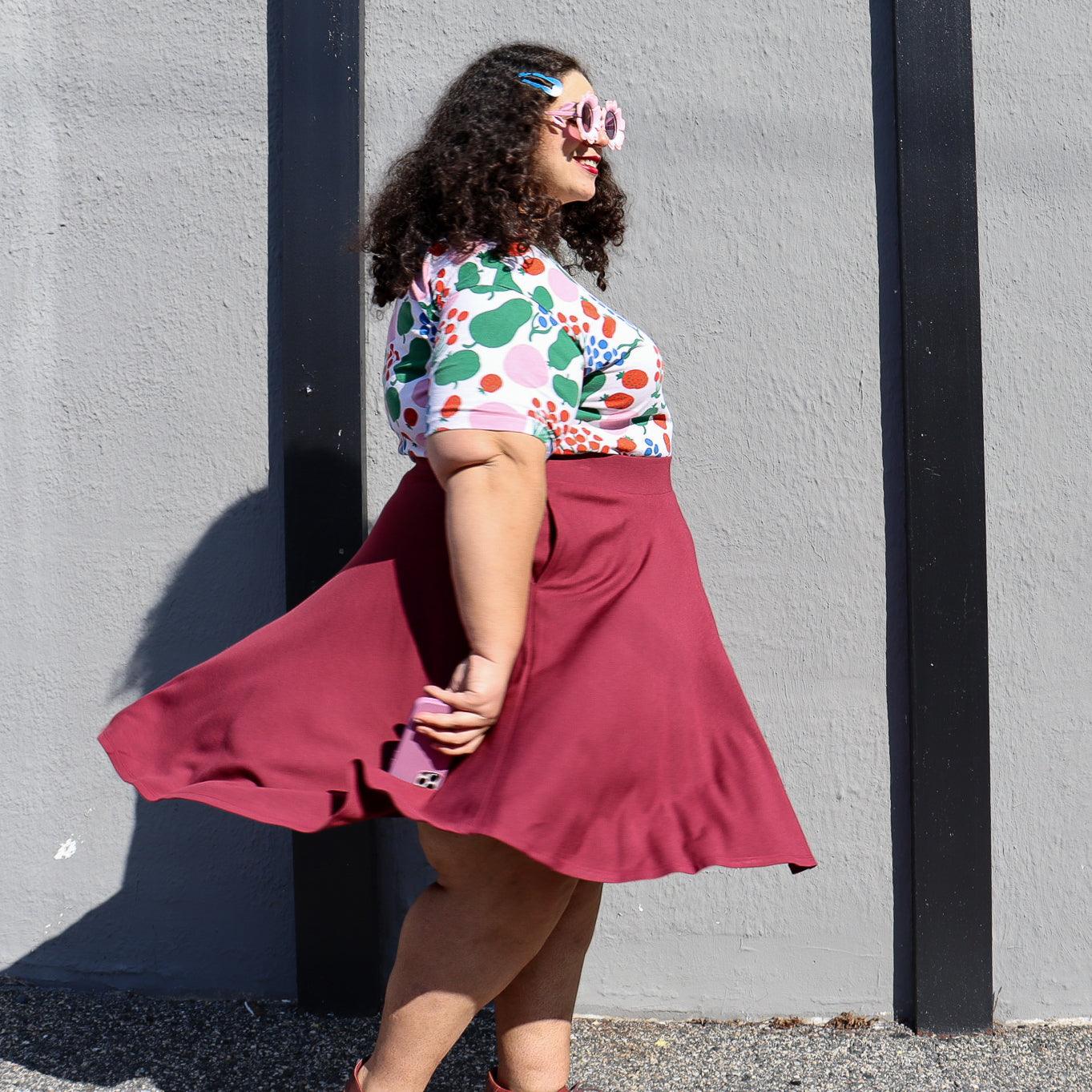 Flare Skirt - Burgundy