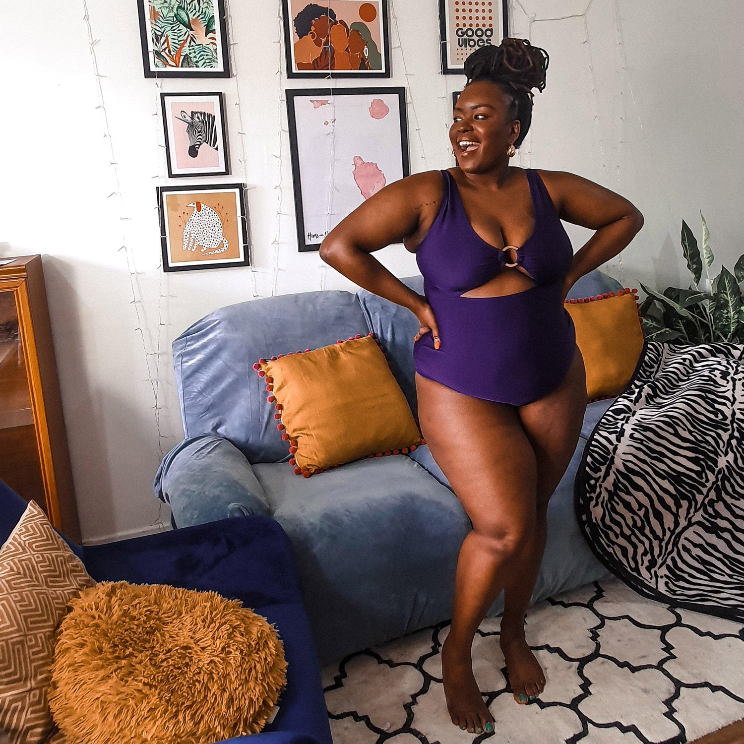 Wax on, Wax off Swimsuit - Purple